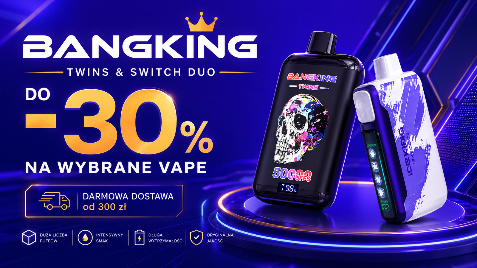 Darmowa dostawa od 300 zł · Do -30% na wybrane vape
