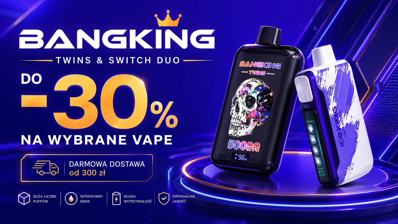 Darmowa dostawa od 300 zł · Do -30% na wybrane vape