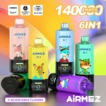 Airmez FOX 140000 Puffs 6 IN 1-Screen-Low-Nicotine-Bulk-Buy-Original-Rechargeable-Disposable-Vapes-Wholesale0
