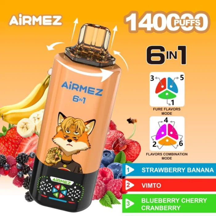 Airmez Fox 140K jednorazowy e-papieros na wakacje