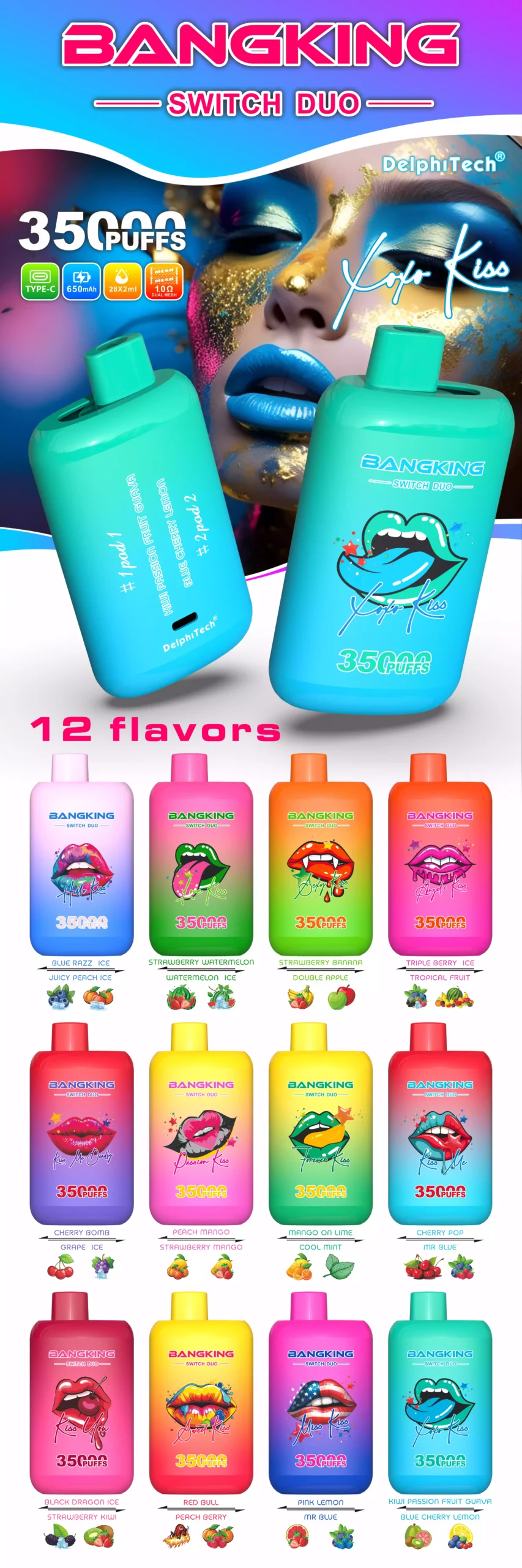 BANG KING 35000 Puffs smaki