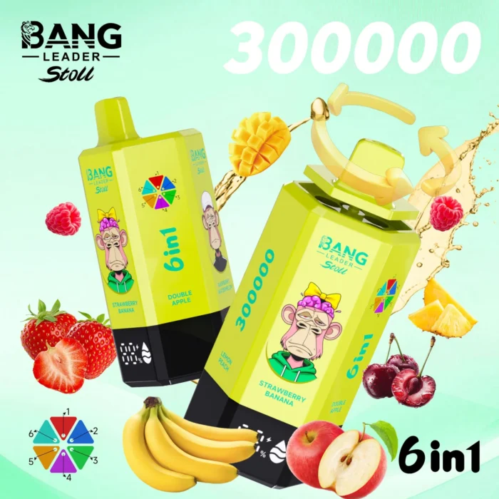 Bang_leader_stoll_300000_puffs_vape_Strawberry_Banana_Double_Apple_Raspberry_Watermelon_Sour_Mango_Pineapple_Tropical_Fruit_Lemon_Peach