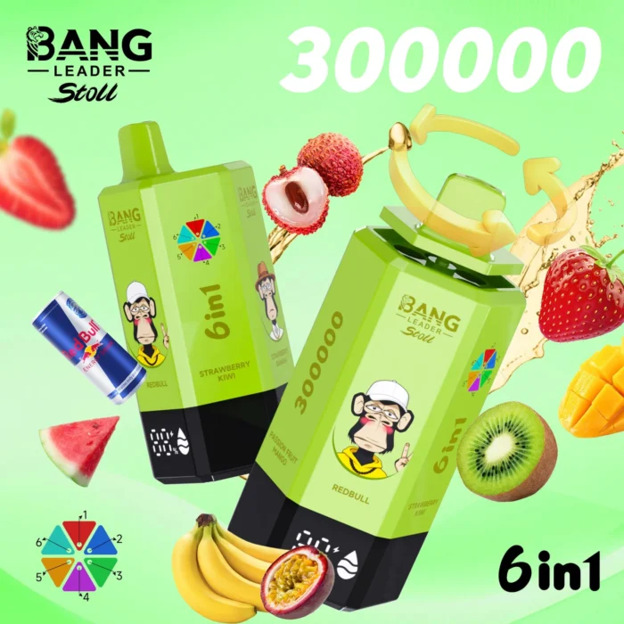 Bang_leader_stoll_300000_puffs_vape_redbull_strawberrykiwi_strawberrybanana_lycheeice_watermelonberry_passionfruitmango