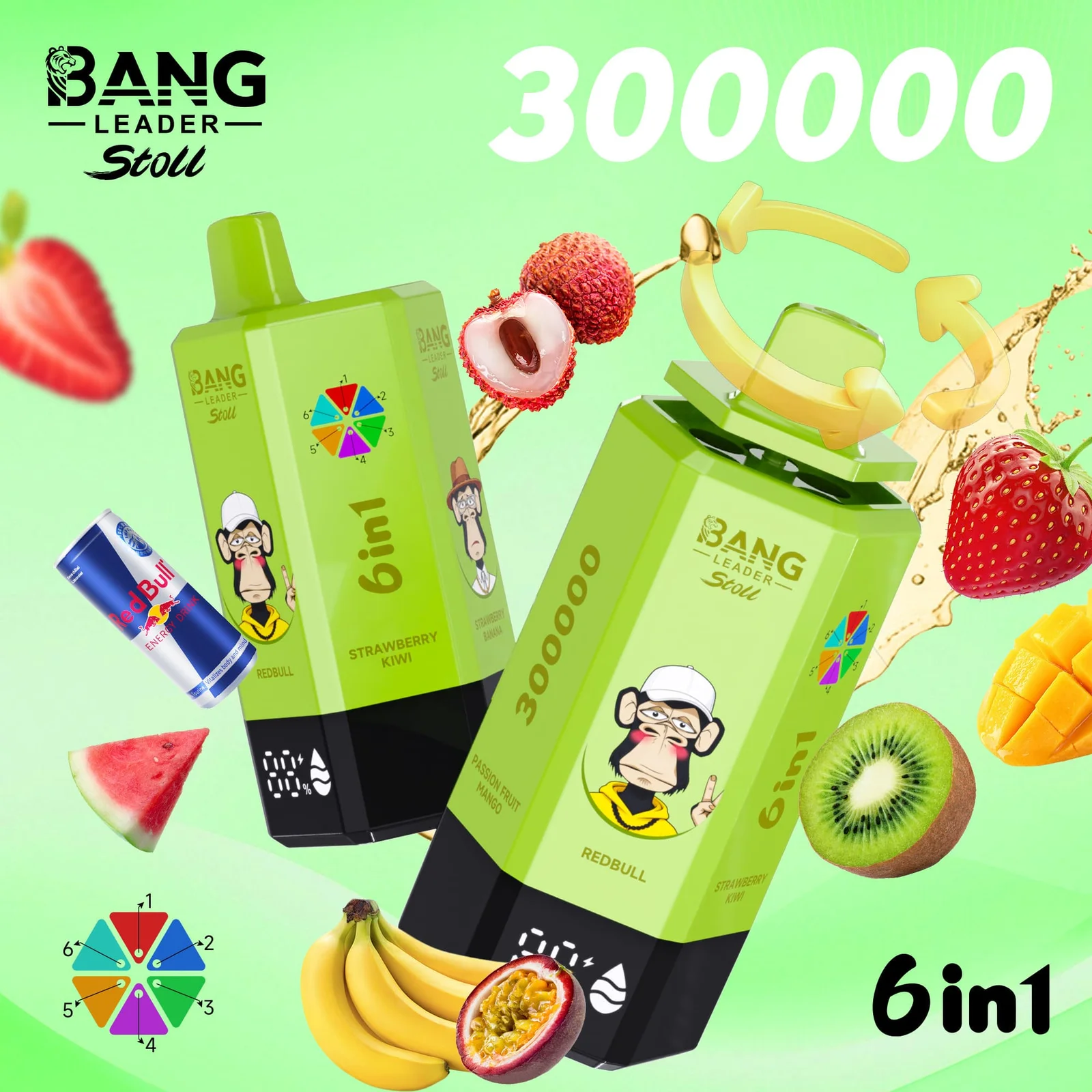 Bang_leader_stoll_300000_puffs_vape_redbull_strawberrykiwi_strawberrybanana_lycheeice_watermelonberry_passionfruitmango