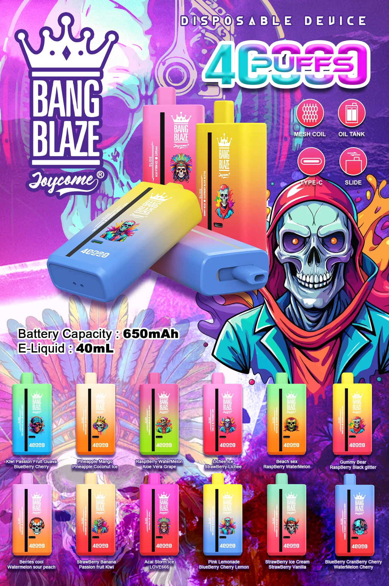 Bang Blaze 40000 Puffs smaki