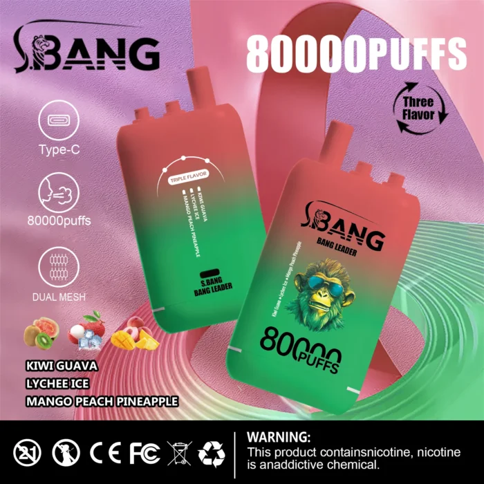 vape-bang-leader-80000-80k-puffs-kiwi-passion-lychee-ice-mango-peach-pine