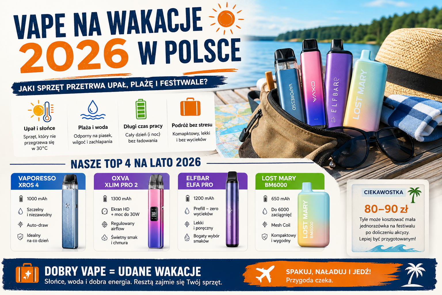 Jaki Vape na Lato 2026 Przewodnik na Wakacje, Festiwale i Bałtyk