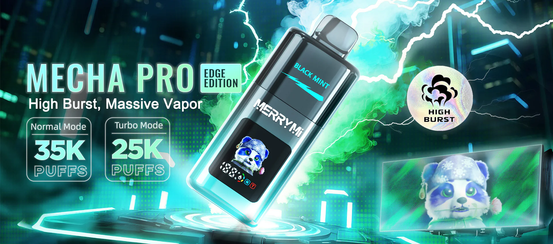 Merry Mi PANDA MECHA PRO 35000 Puffs – jednorazowy vape ze Smart Display | Vapowo Polska