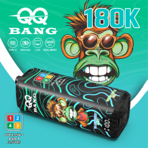 QQ Bang 180K Puffs - zestaw smakow Pineapple / Coconut / Strawberry Ice / Blueberry / Mint / Green Apple / Kiwi